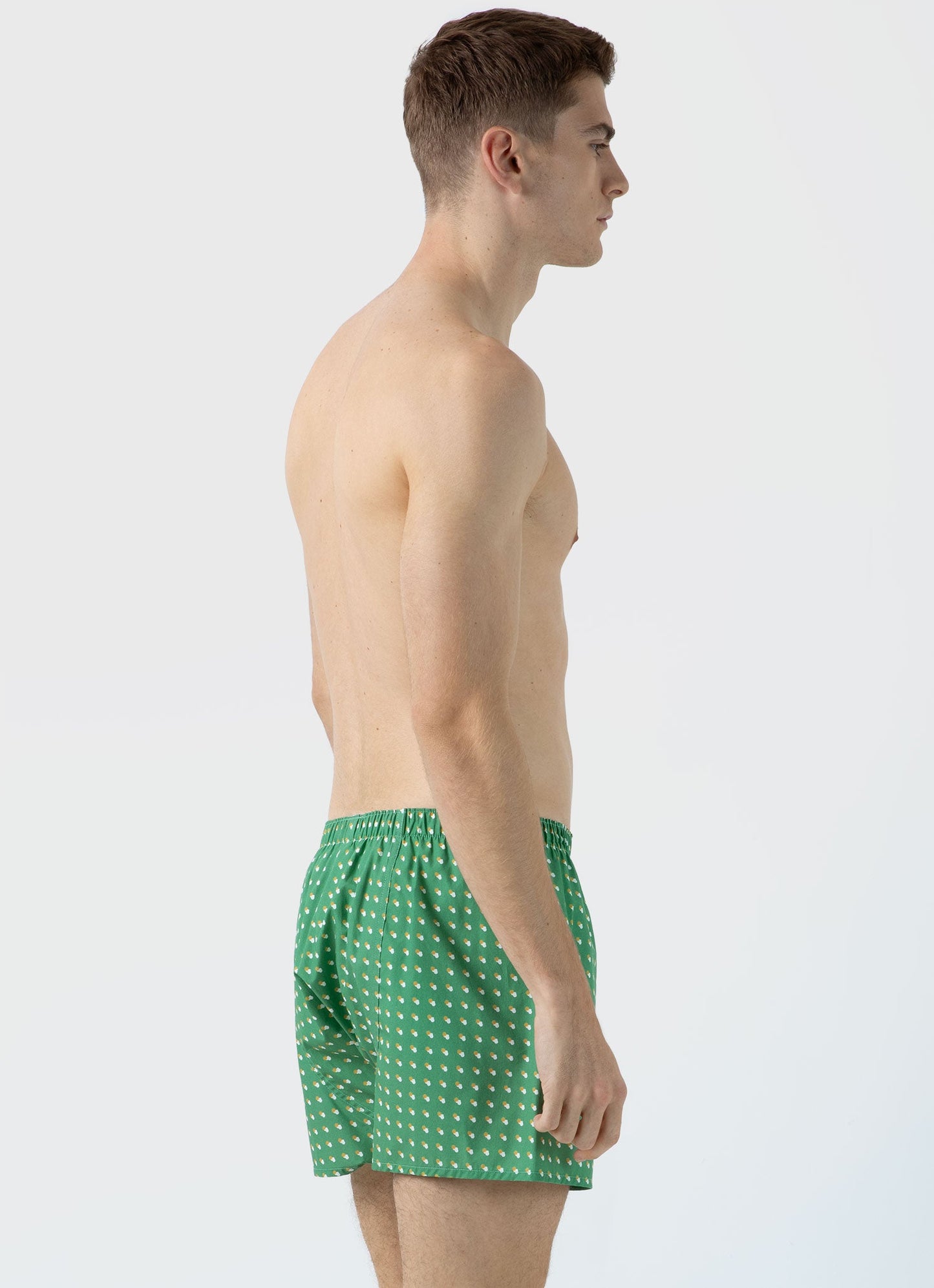 Mens Classic Boxer Shorts In Green Sun Clouds Mbox4701P Gnhd