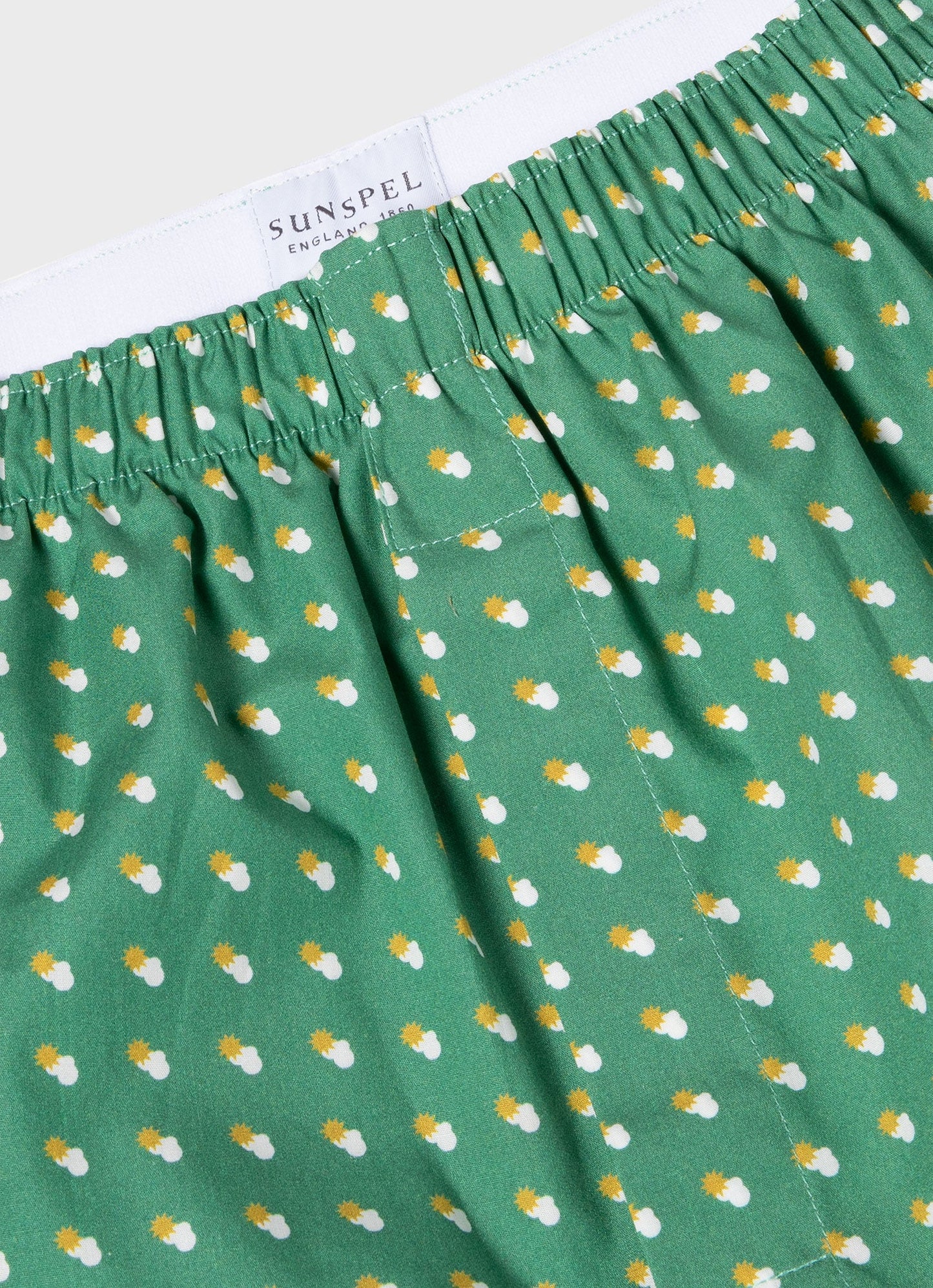 Mens Classic Boxer Shorts In Green Sun Clouds Mbox4701P Gnhd