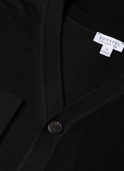 Mens Merino Cardigan In Black Mcar8223 Bkaa