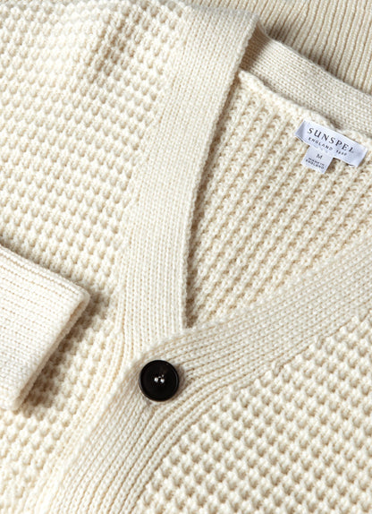 Mens Fisherman Cardigan In Ecru Mcar8237 Whcr