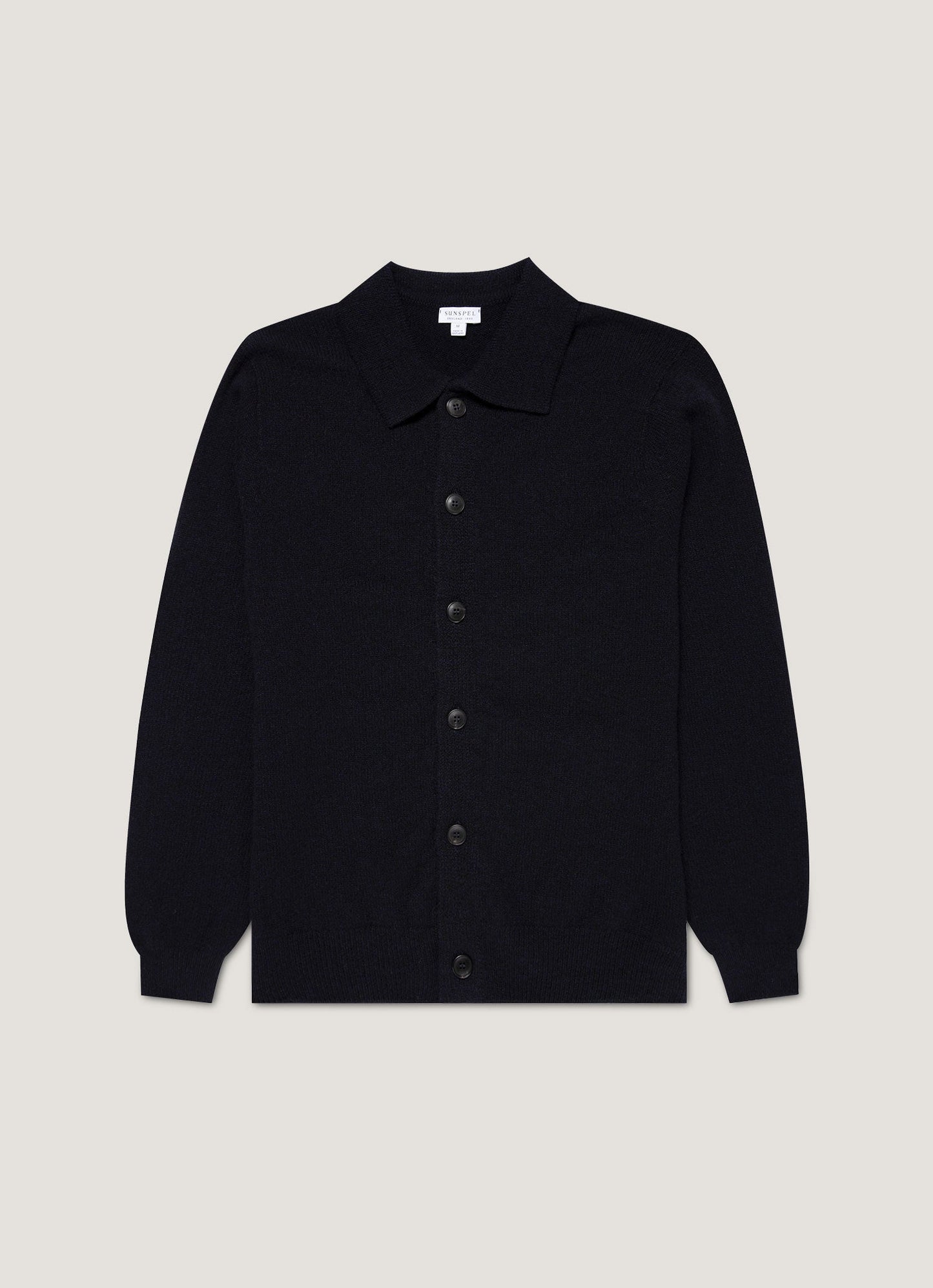 Mens Lambswool Cardigan In Dark Navy Mouline Mcar8296 Bufa
