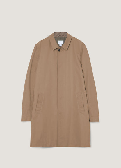 Mens Showerproof Cotton Mac In Dark Stone