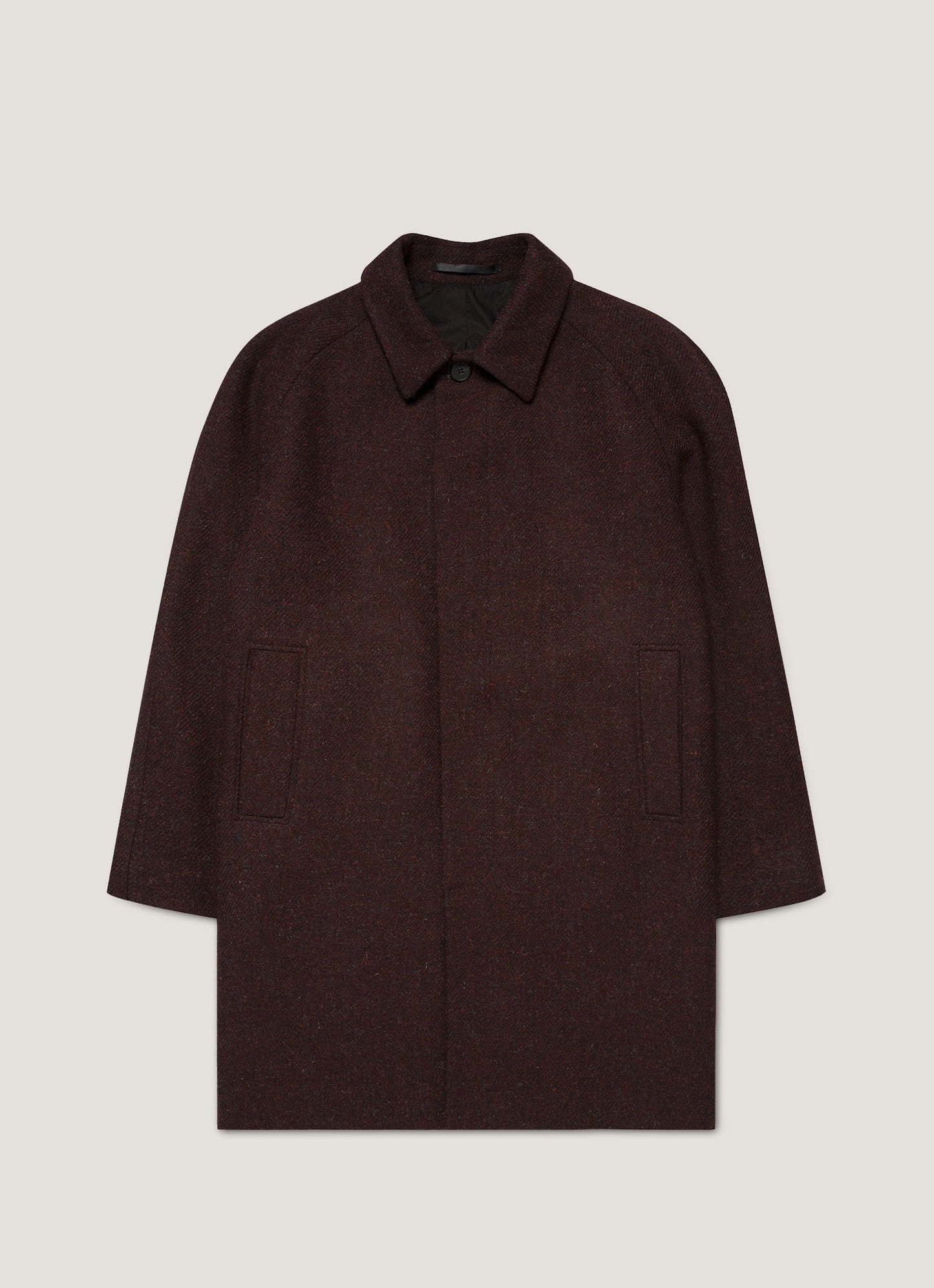 Mens Harris Tweed Car Coat In Truffle Mcoa7333 Brgd