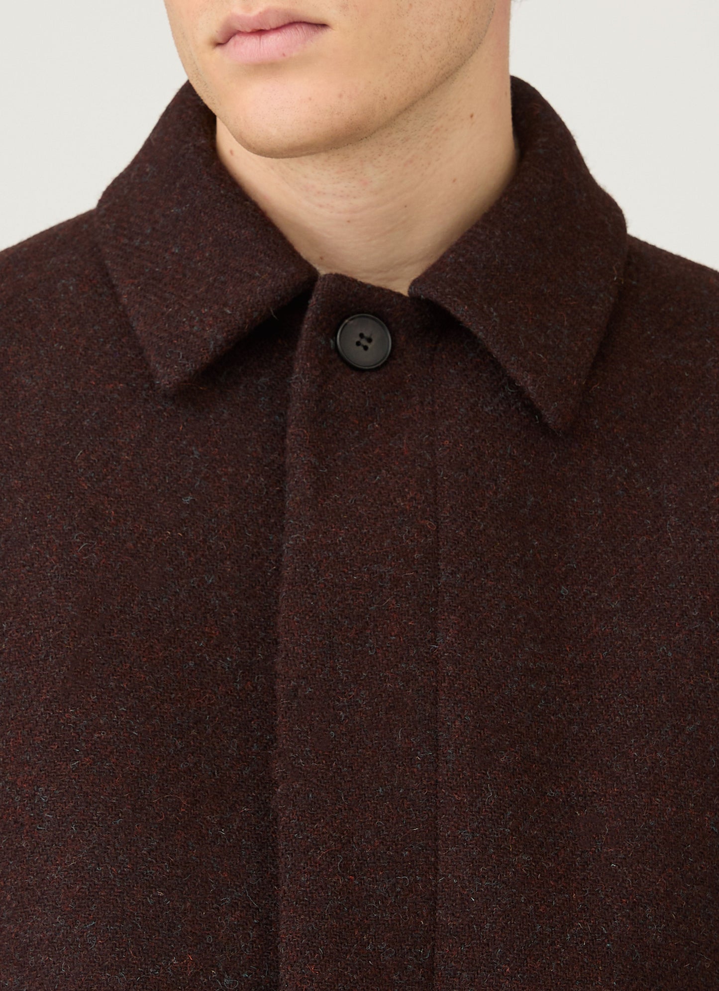 Mens Harris Tweed Car Coat In Truffle Mcoa7333 Brgd