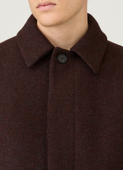 Mens Harris Tweed Car Coat In Truffle Mcoa7333 Brgd