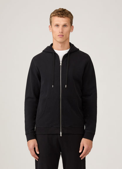 Mens Cotton Loopback Zip Hoody Black Mhod1517
