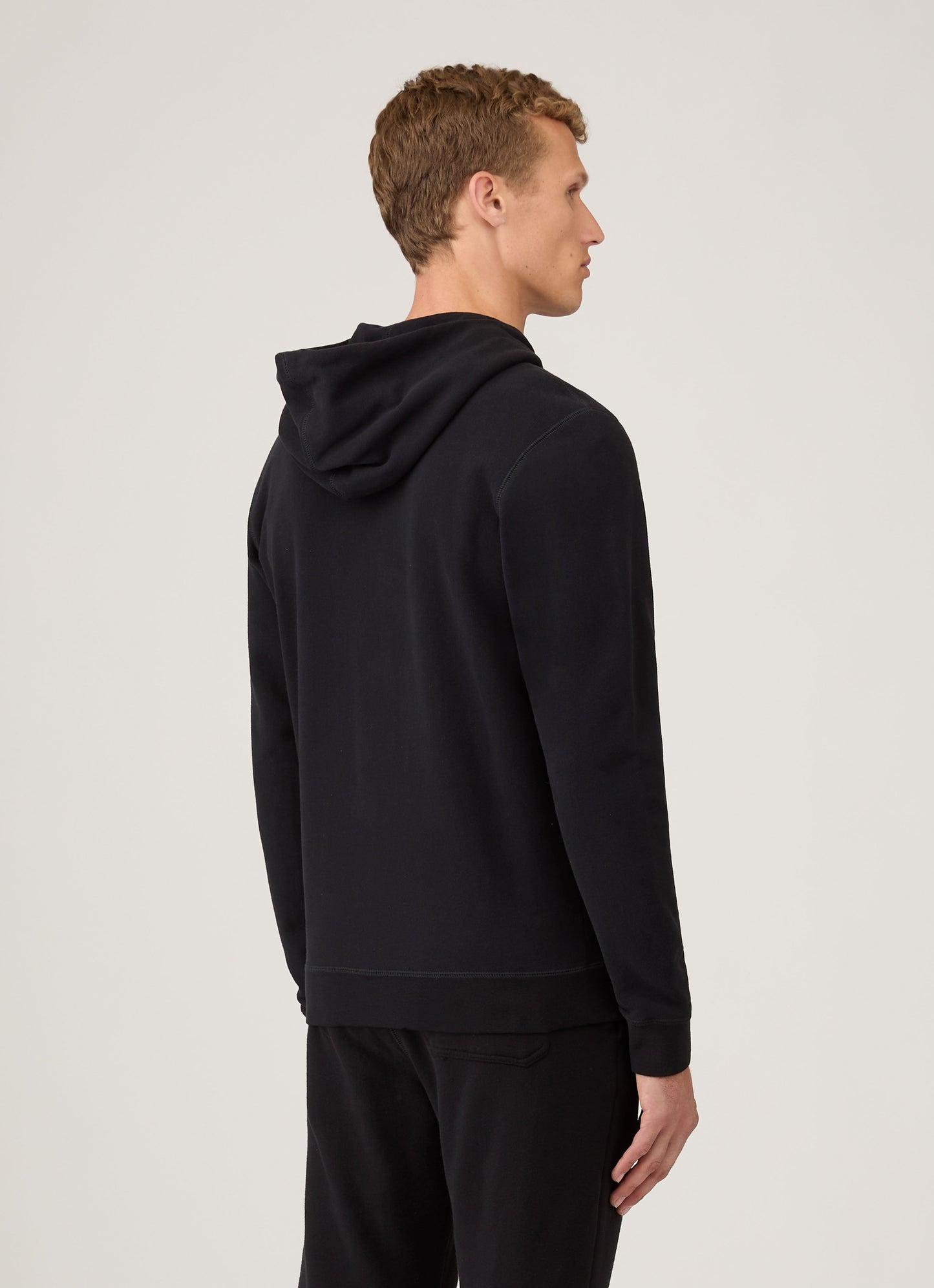 Mens Cotton Loopback Zip Hoody Black Mhod1517