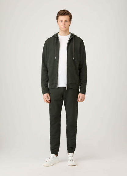 Mens Loopback Zip Hoodie In Dark Green Mhod1517 Gnin