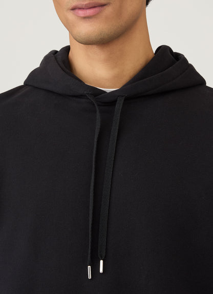 Mens Cotton Loopback Overhead Hoody Black Mhod1525
