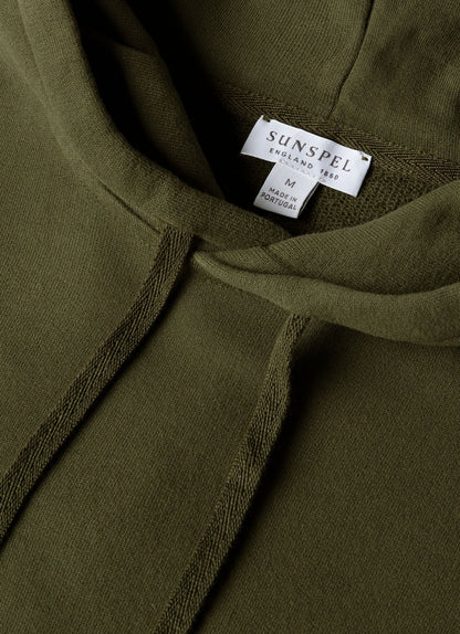 Mens Loopback Hoodie In Deep Olive Mhod1525 Gniz