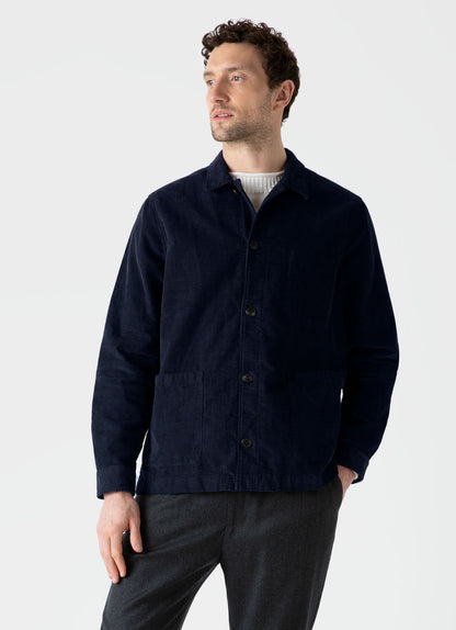 Mens Corduroy Twin Pocket Jacket In Navy Mjac7114 Buaa