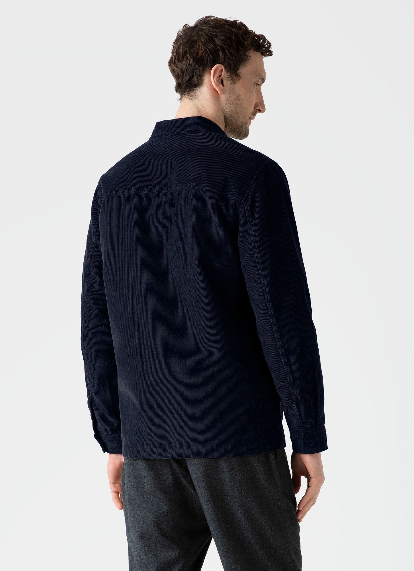 Mens Corduroy Twin Pocket Jacket In Navy Mjac7114 Buaa