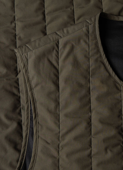 Mens Quilted Liner Gilet In Dark Olive Mjac7124 Gngw