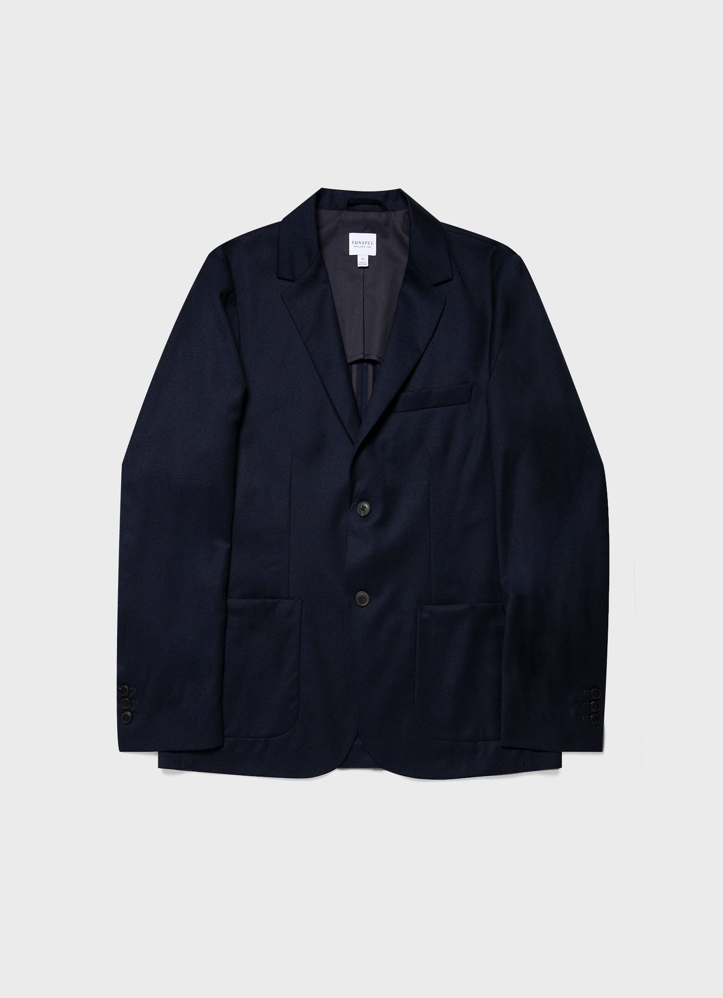 Mens Wool Flannel Blazer In Navy Melange Mjac7150 Buag