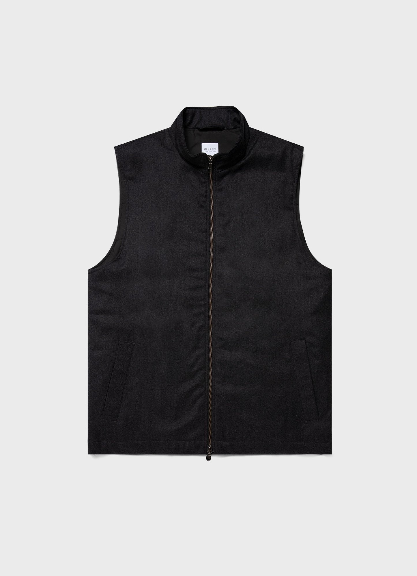 Mens Insulated Wool Gilet In Charcoal Melange Mjac7161 Gyad