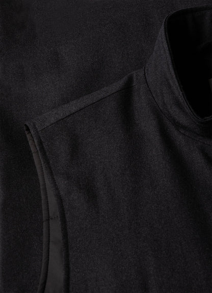 Mens Insulated Wool Gilet In Charcoal Melange Mjac7161 Gyad