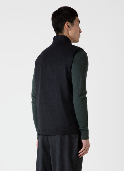 Mens Insulated Wool Gilet In Charcoal Melange Mjac7161 Gyad