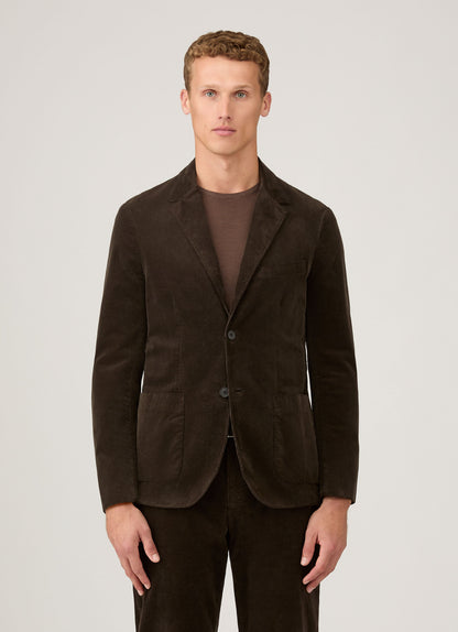 Mens Corduroy Blazer In Coffee Mjac7179 Bref