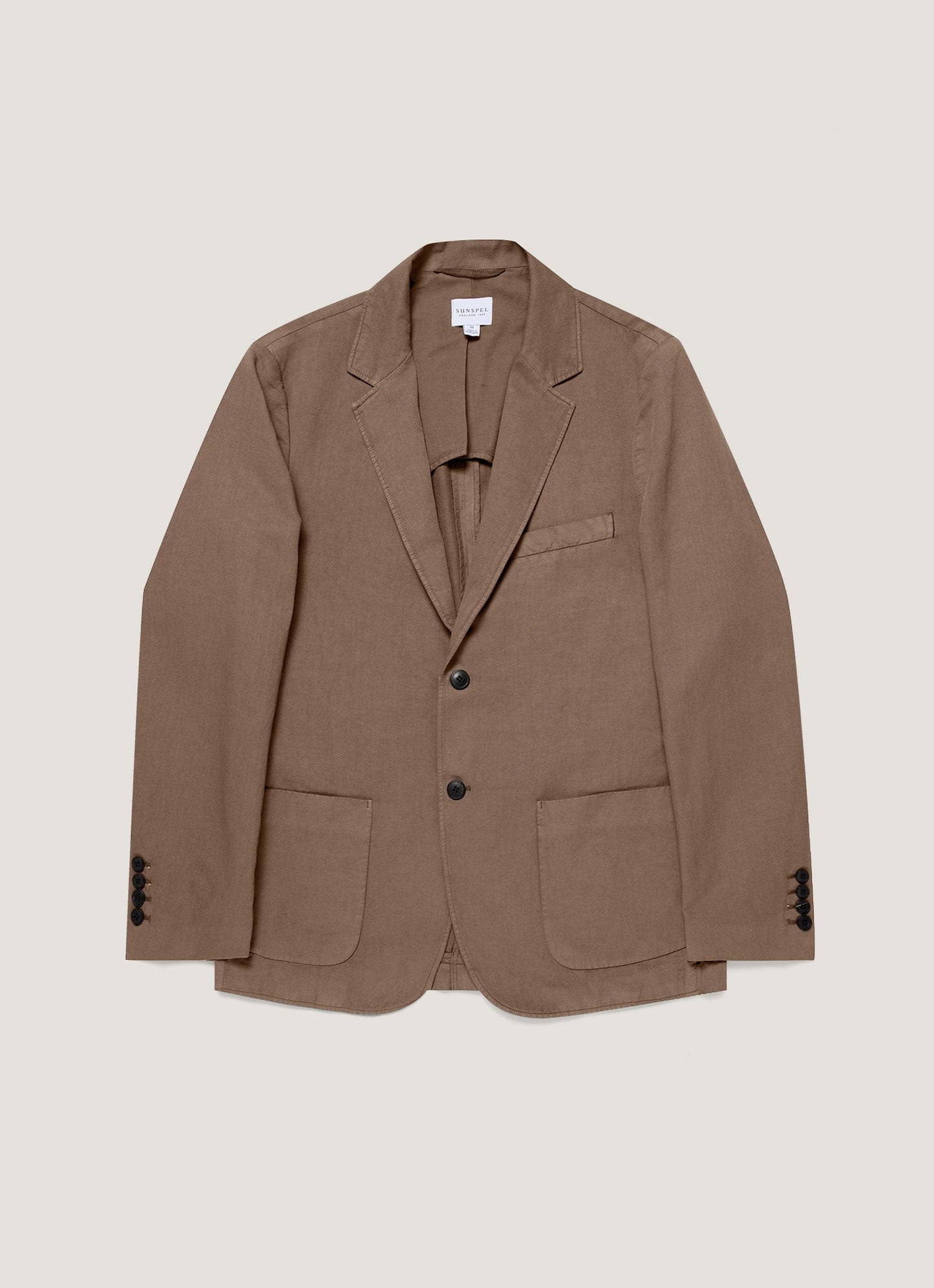 Mens Cotton Linen Unstructured Blazer In Dark Tan Mjac7185 Brdh