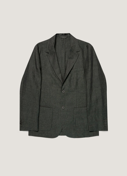 Mens Linen Blazer In Forest Mjac7186 Gnjd