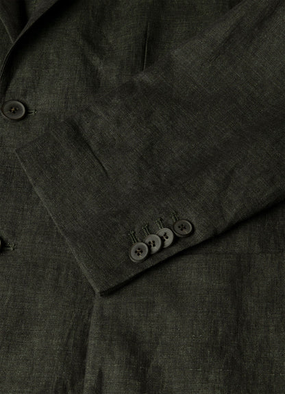Mens Linen Blazer In Forest Mjac7186 Gnjd