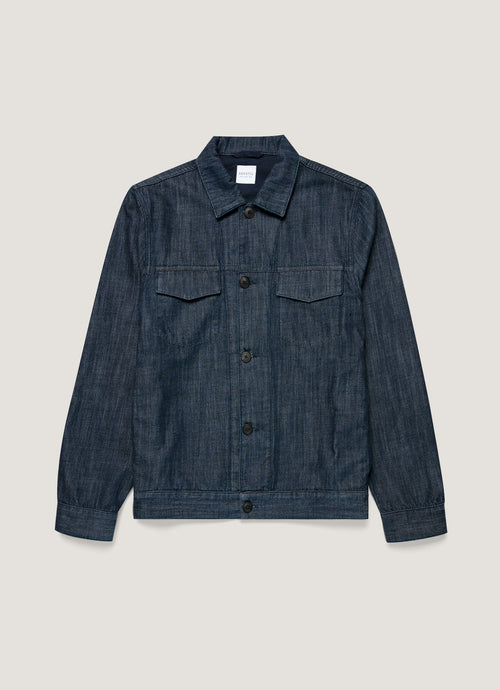 Mens Japanese Denim Jacket In Rinse Wash Denim Mjac7206 Bupc