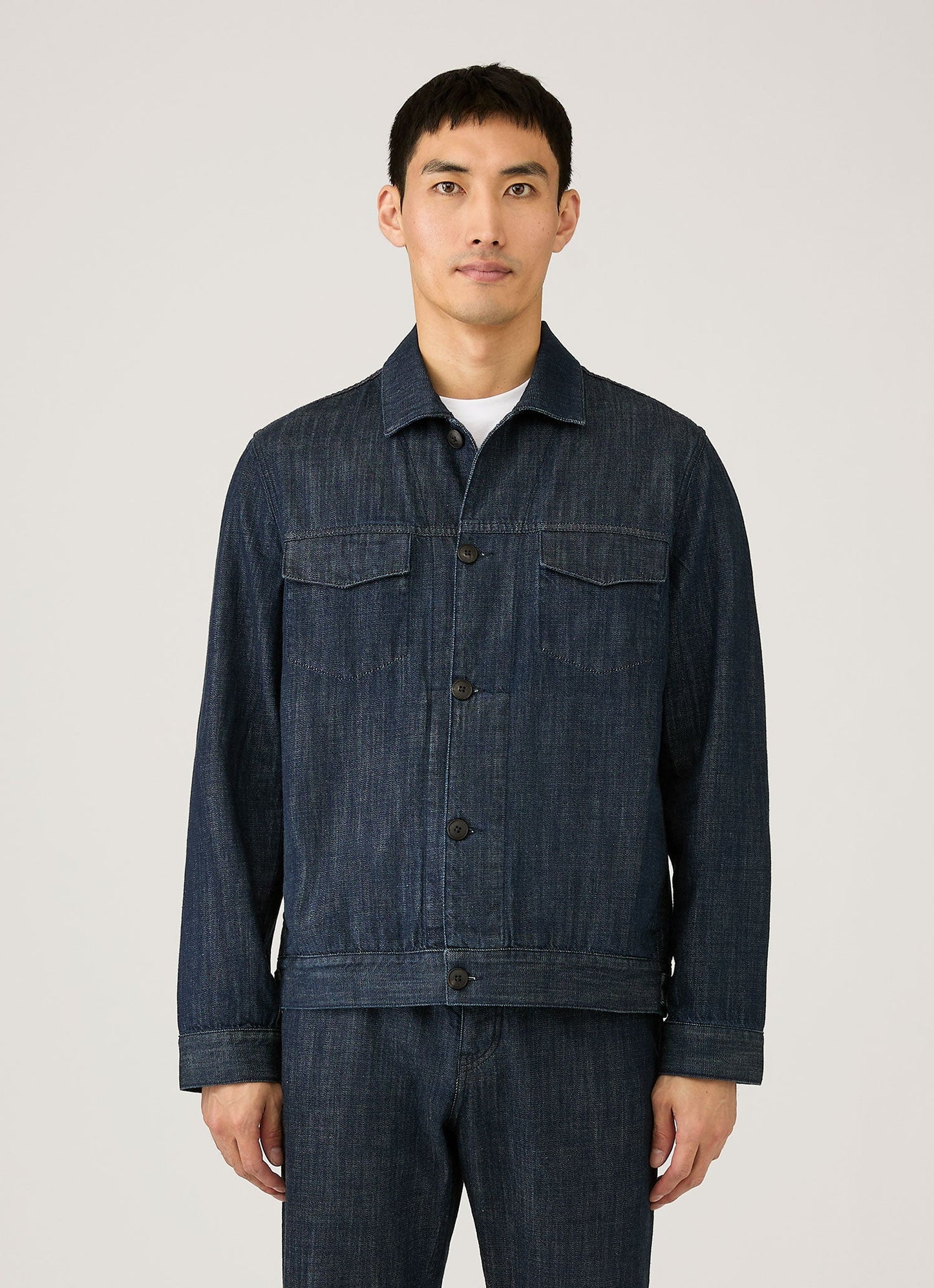 Mens Japanese Denim Jacket In Rinse Wash Denim Mjac7206 Bupc
