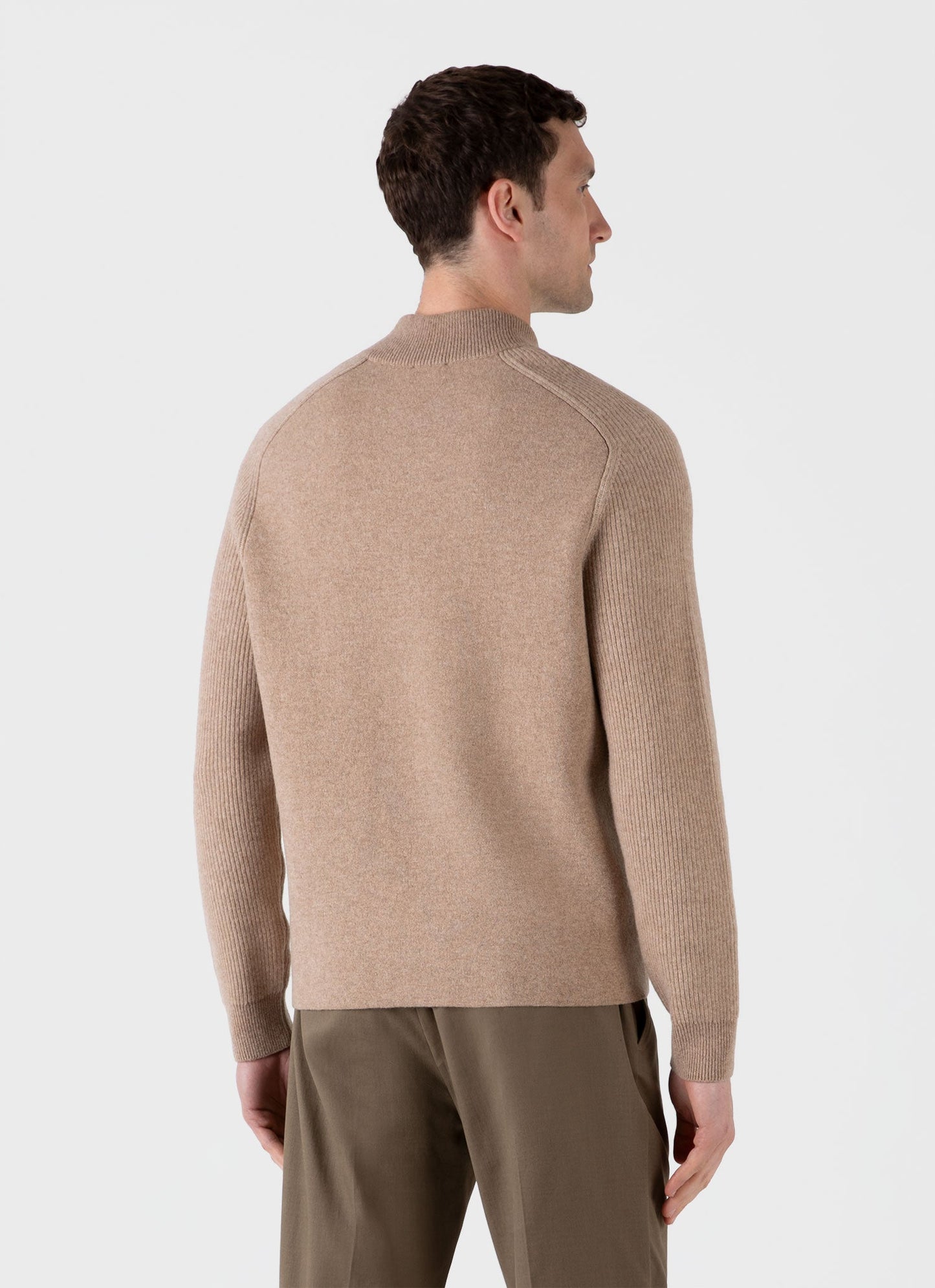 Mens Double Faced Bomber Jacket In Light Sandstone Mjac8265 Brfd