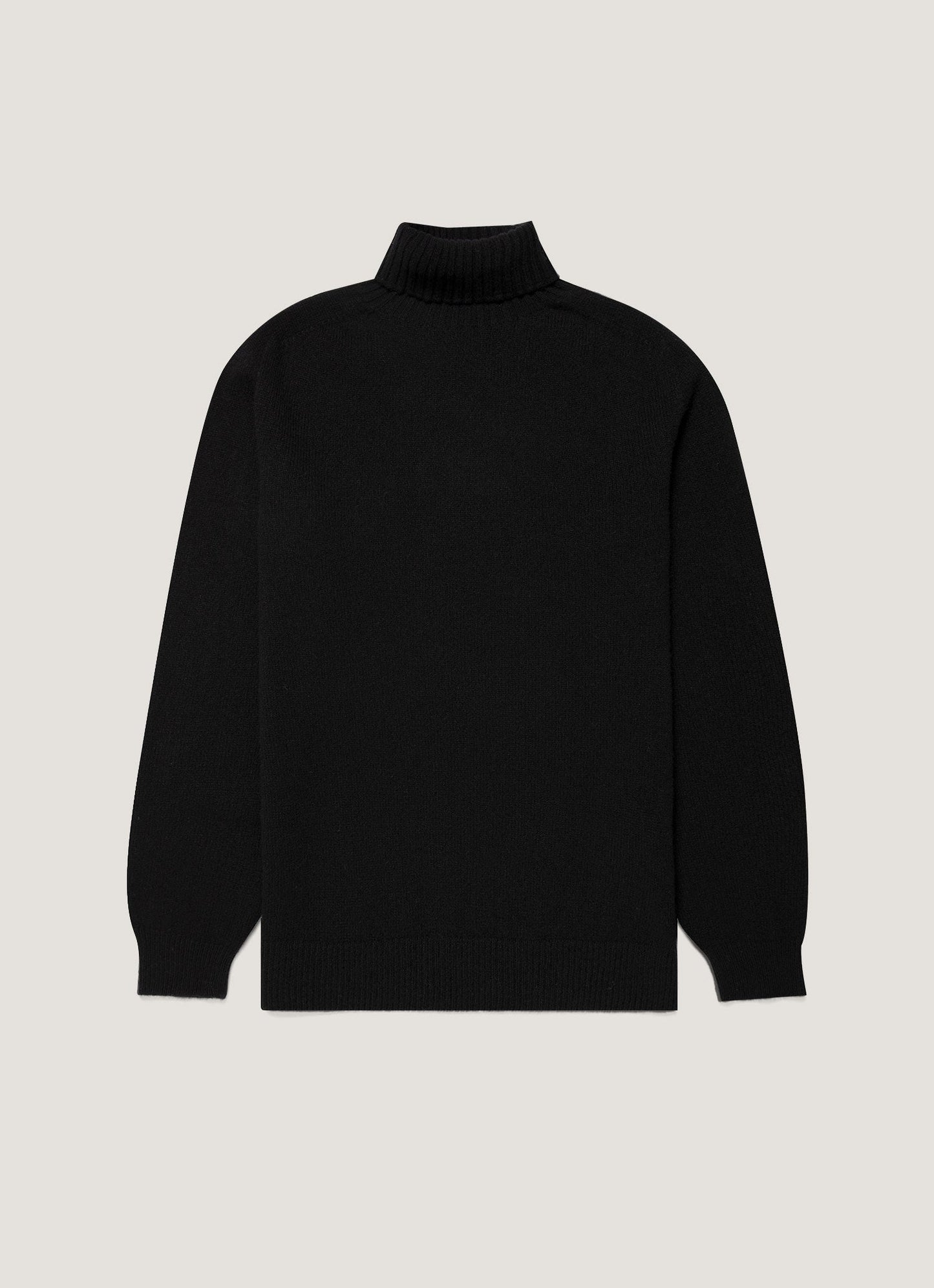 Mens Lambswool Roll Neck In Black Mjum8129 Bkaa