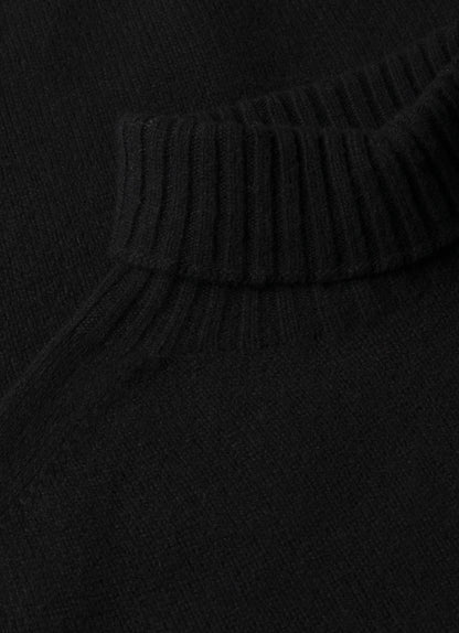 Mens Lambswool Roll Neck In Black Mjum8129 Bkaa