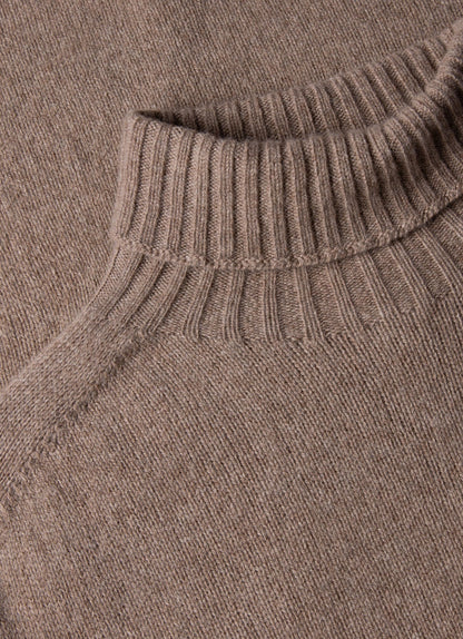 Mens Lambswool Roll Neck In Sandstone Mjum8129 Brfc