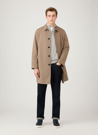 Mens Cashmere Zip Neck Jumper In Grey Melange