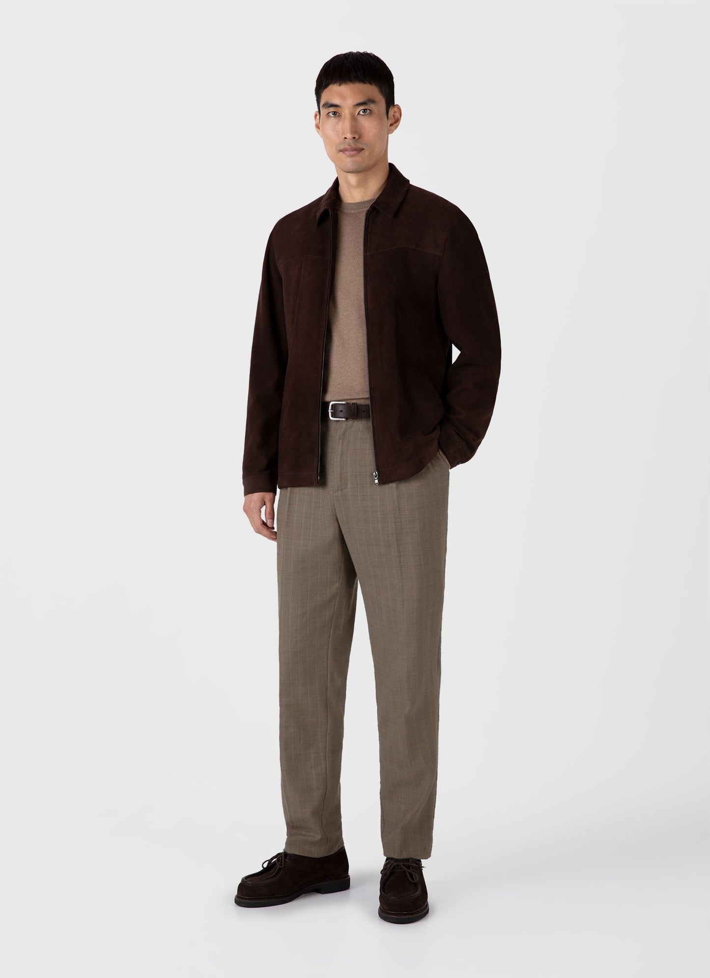 Mens Sea Island Cashmere Crew Neck Jumper In Oat Mjum8203 Whak