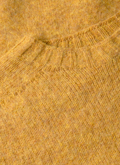 Mens Shetland Crew Neck Jumper In Saffron Mjum8266 Ylbh