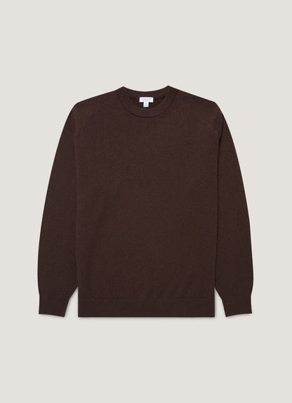Mens Cashmere Crew Neck Jumper In Truffle Mjum8291 Brgd