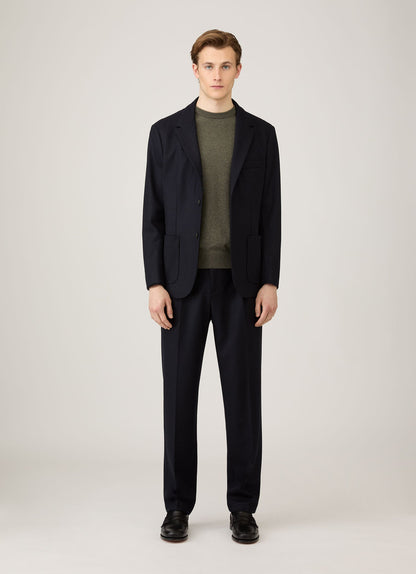 Mens Cashmere Crew Neck Jumper In Khaki Mjum8291 Gngy