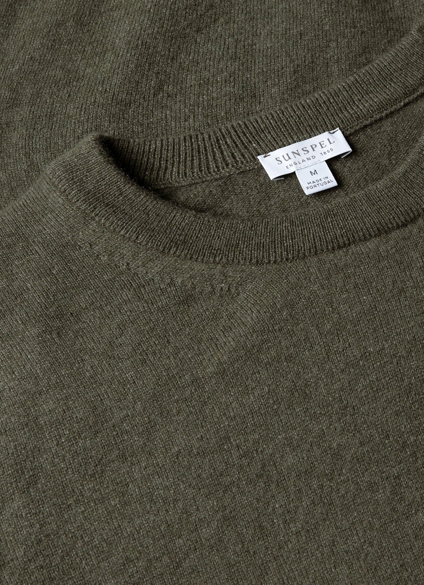 Mens Cashmere Crew Neck Jumper In Khaki Mjum8291 Gngy