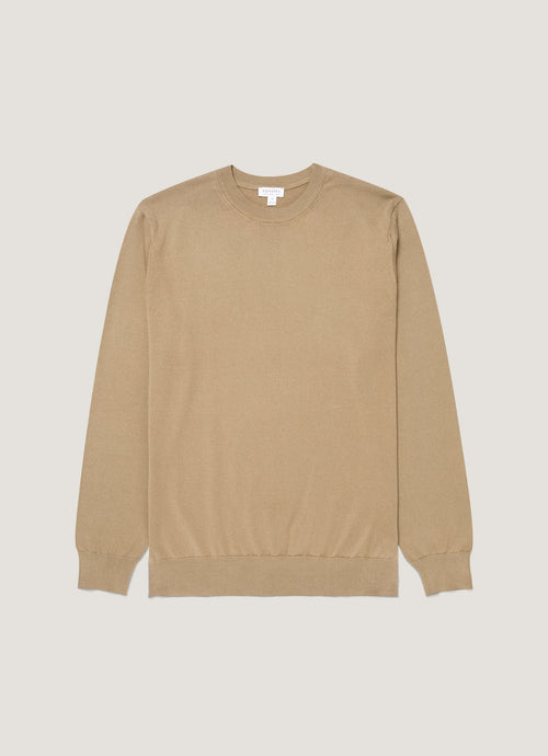 Mens Lightweight Cotton Jumper In Dark Stone Mjum8314 Whdc