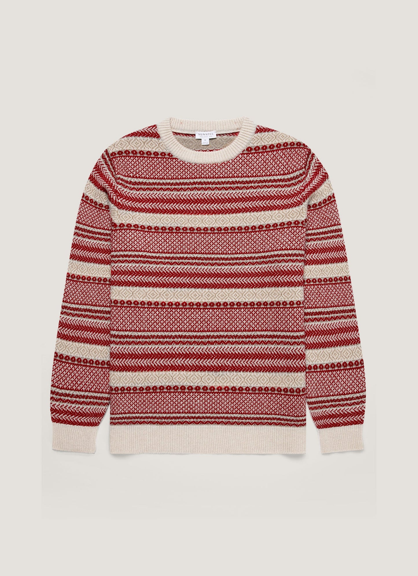 Mens Lambswool Fair Islejumper In Bright Red Mjum8321 Rdem