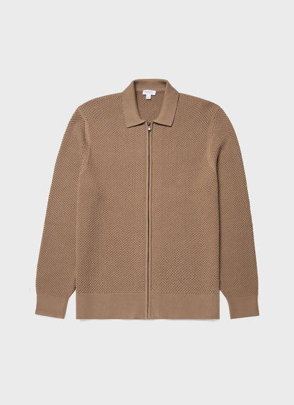 Mens Mr Porter Mesh Knit Jacket In Oat Mpmjac8206 Brer