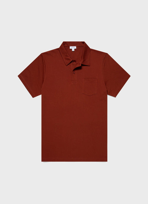Mens Riviera Polo Shirt In Dark Clay Mpol1026 Brfp