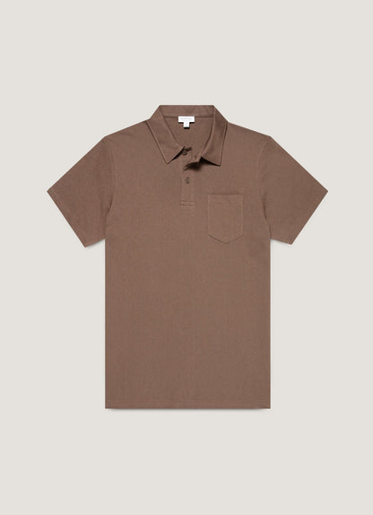 Mens Riviera Polo Shirt In Bark Mpol1026 Brgc