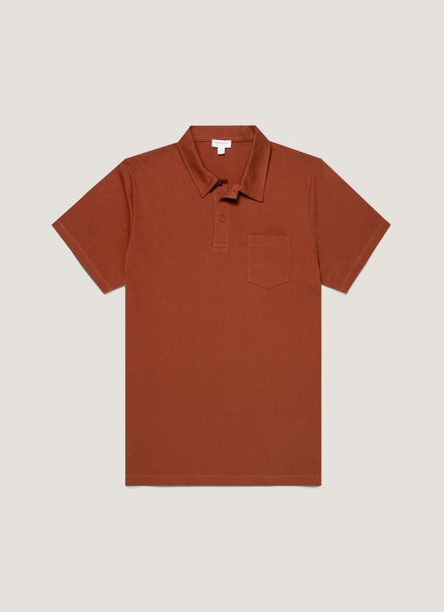 Mens Riviera Polo Shirt In Rust Mpol1026 Brgp