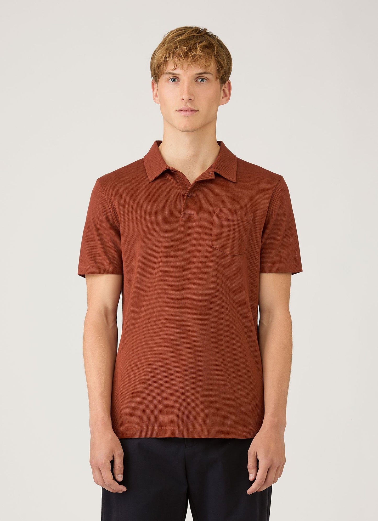 Mens Riviera Polo Shirt In Rust Mpol1026 Brgp