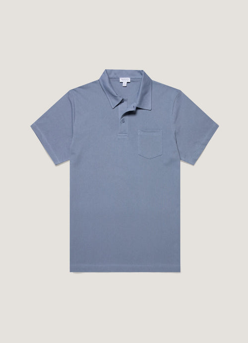 Mens Riviera Polo Shirt In Vintage Blue Mpol1026 Buwb