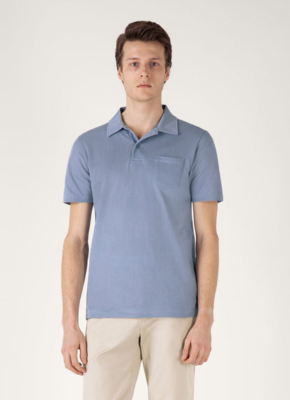 Mens Riviera Polo Shirt In Vintage Blue Mpol1026 Buwb