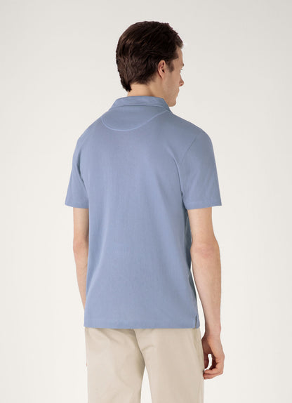 Mens Riviera Polo Shirt In Vintage Blue Mpol1026 Buwb