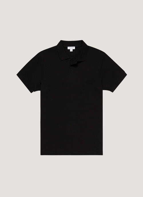Mens Cotton Pique Polo Shirt Black Mpol1028