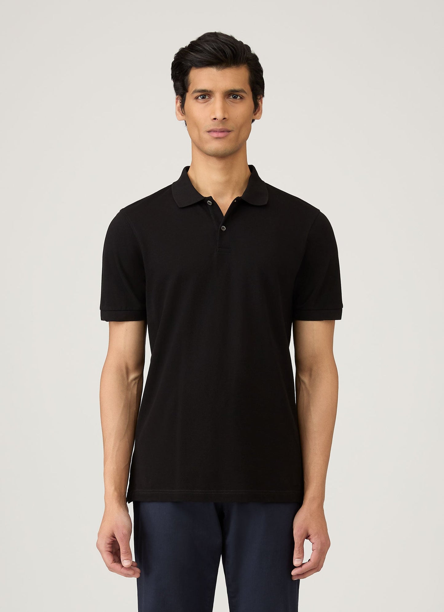 Mens Cotton Pique Polo Shirt Black Mpol1028
