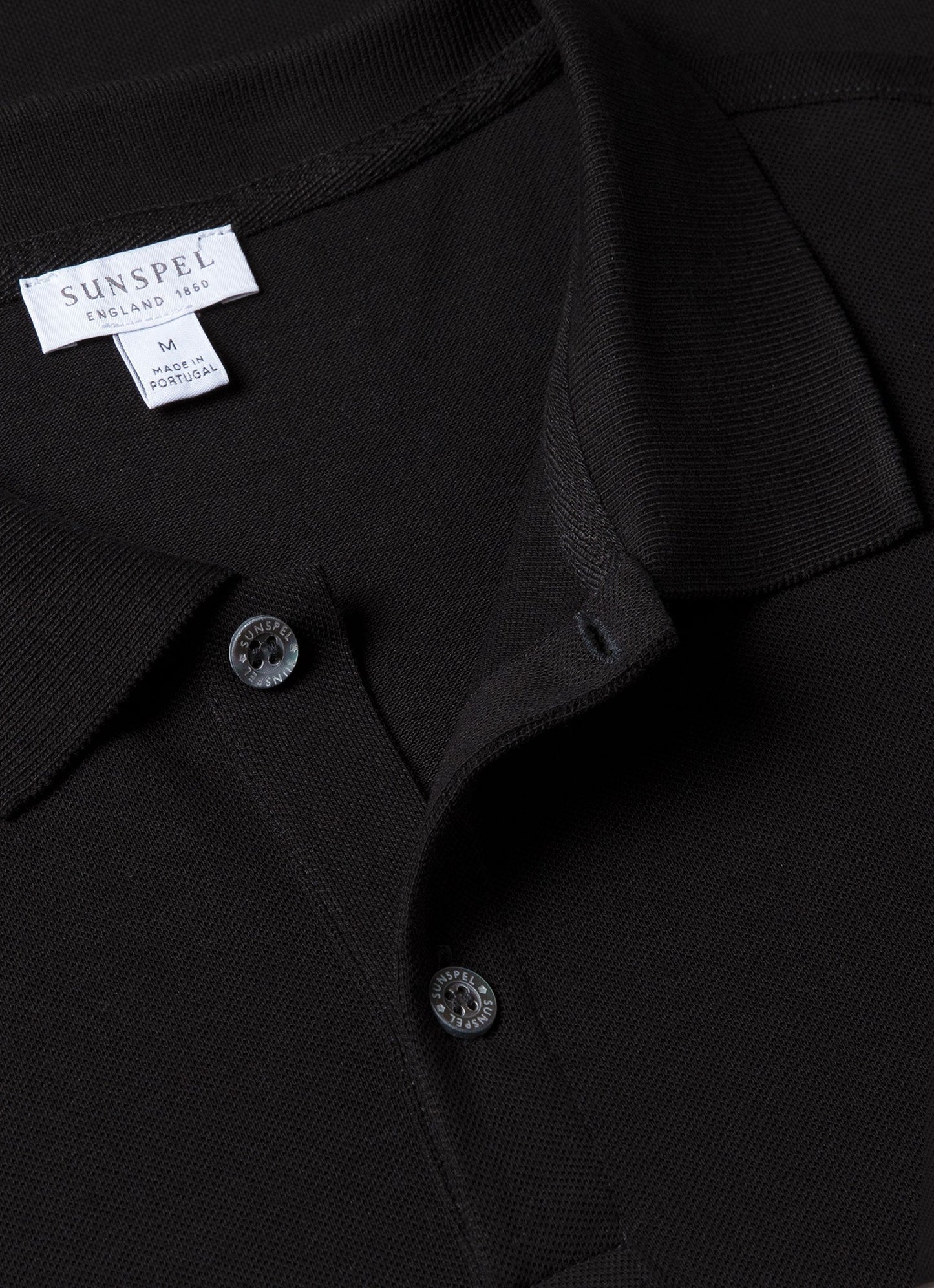 Mens Cotton Pique Polo Shirt Black Mpol1028